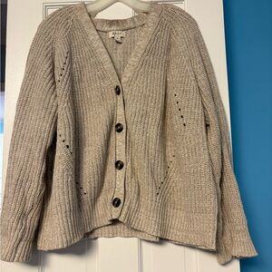 Style & Co Beige Button Up Cardigan Size XL